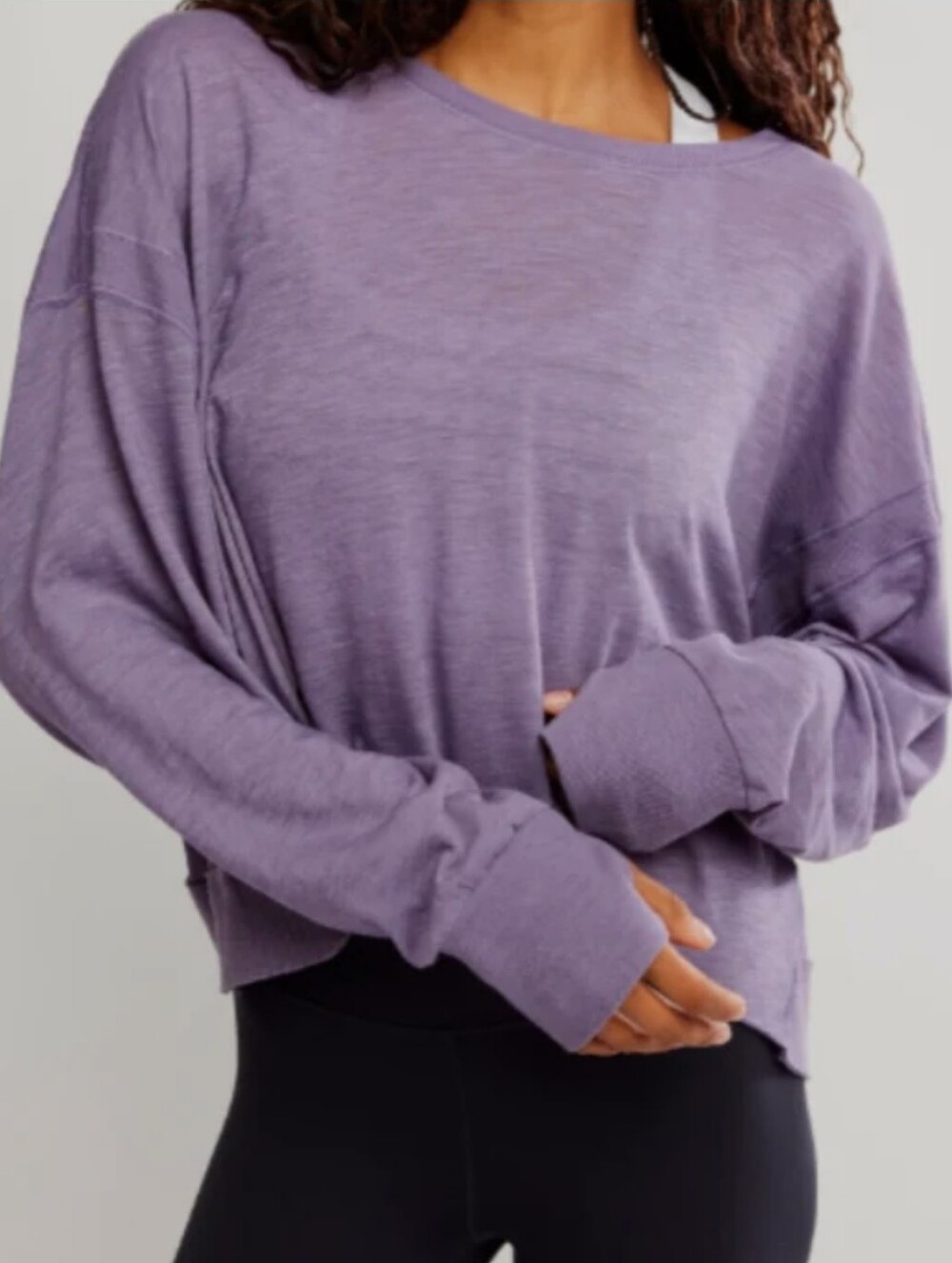 FP Movement My Time Layer Long Sleeve Top In Graphite, NWT